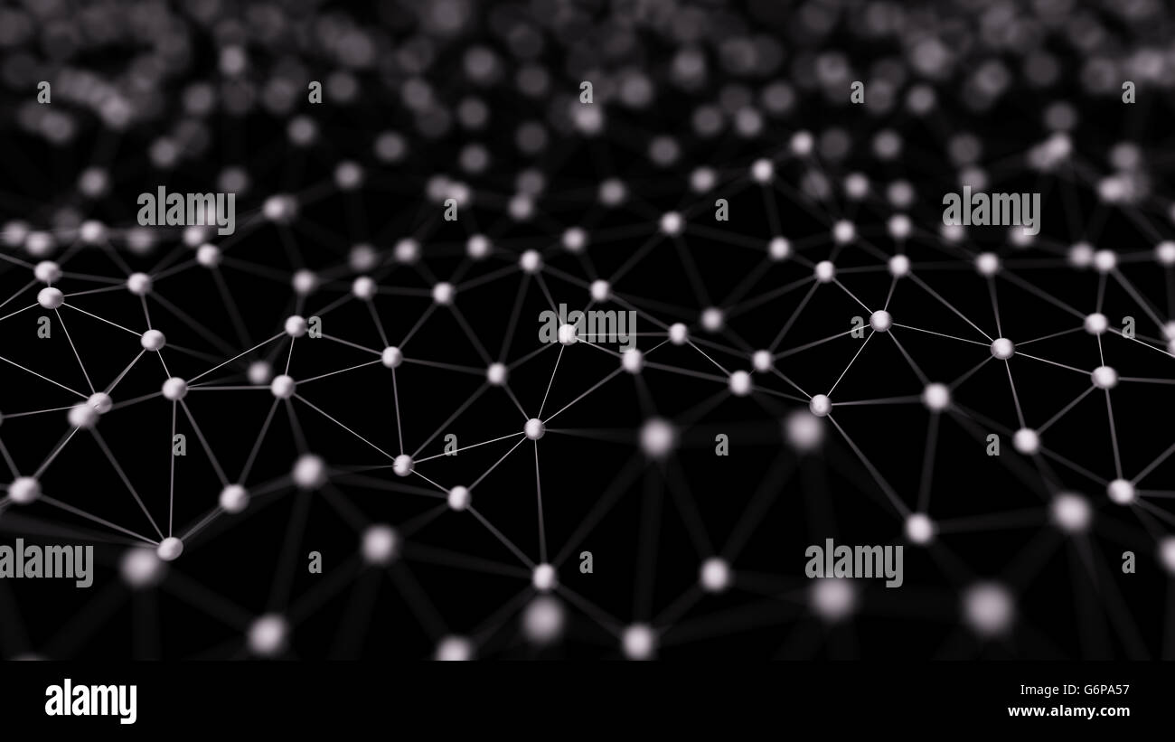 Abstract Neural Network Isolated on Black Background 3d Illustration Concept Background Stock Photo