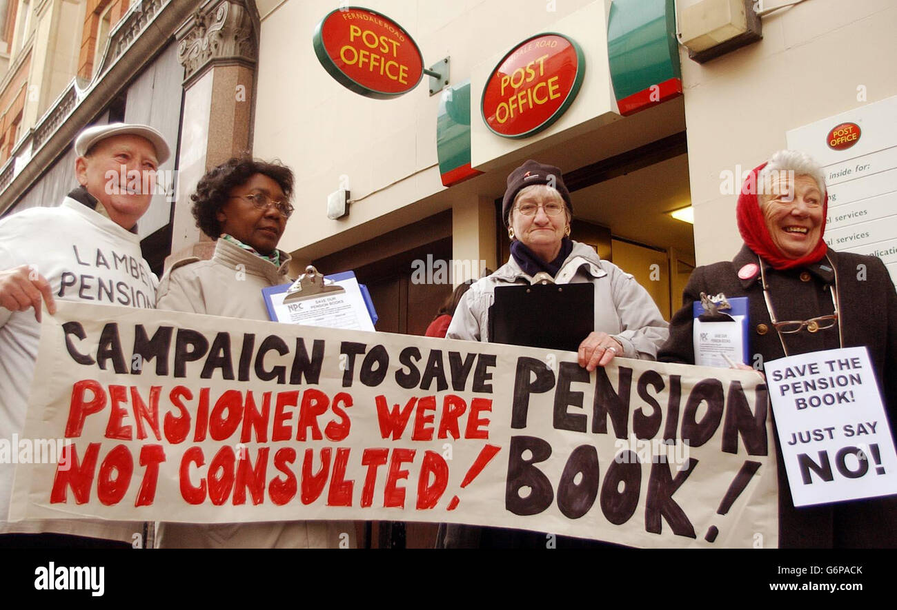 Pensioners Post Office Protest Stock Photo