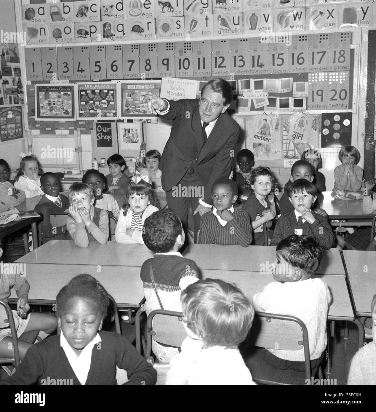 Christopher Chataway MP, leader of the Inner London Education Authority, at St Jude's Church of England Primary School in Herne Hill. The school has been put forward for inclusion in the Secretary of State's building programme for 1969-70. Stock Photo