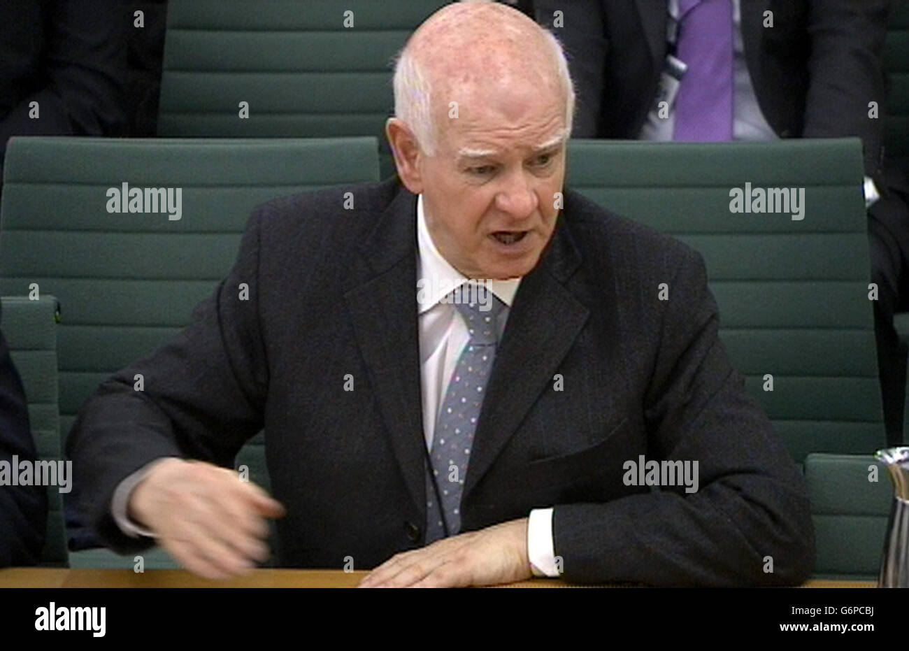 Airports Commission chairman Sir Howard Davies appears before House of Commons Transport Committee in London. Stock Photo