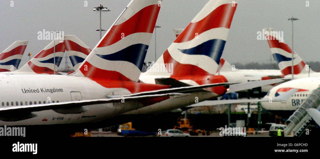 British Airways flight cancellation Stock Photo
