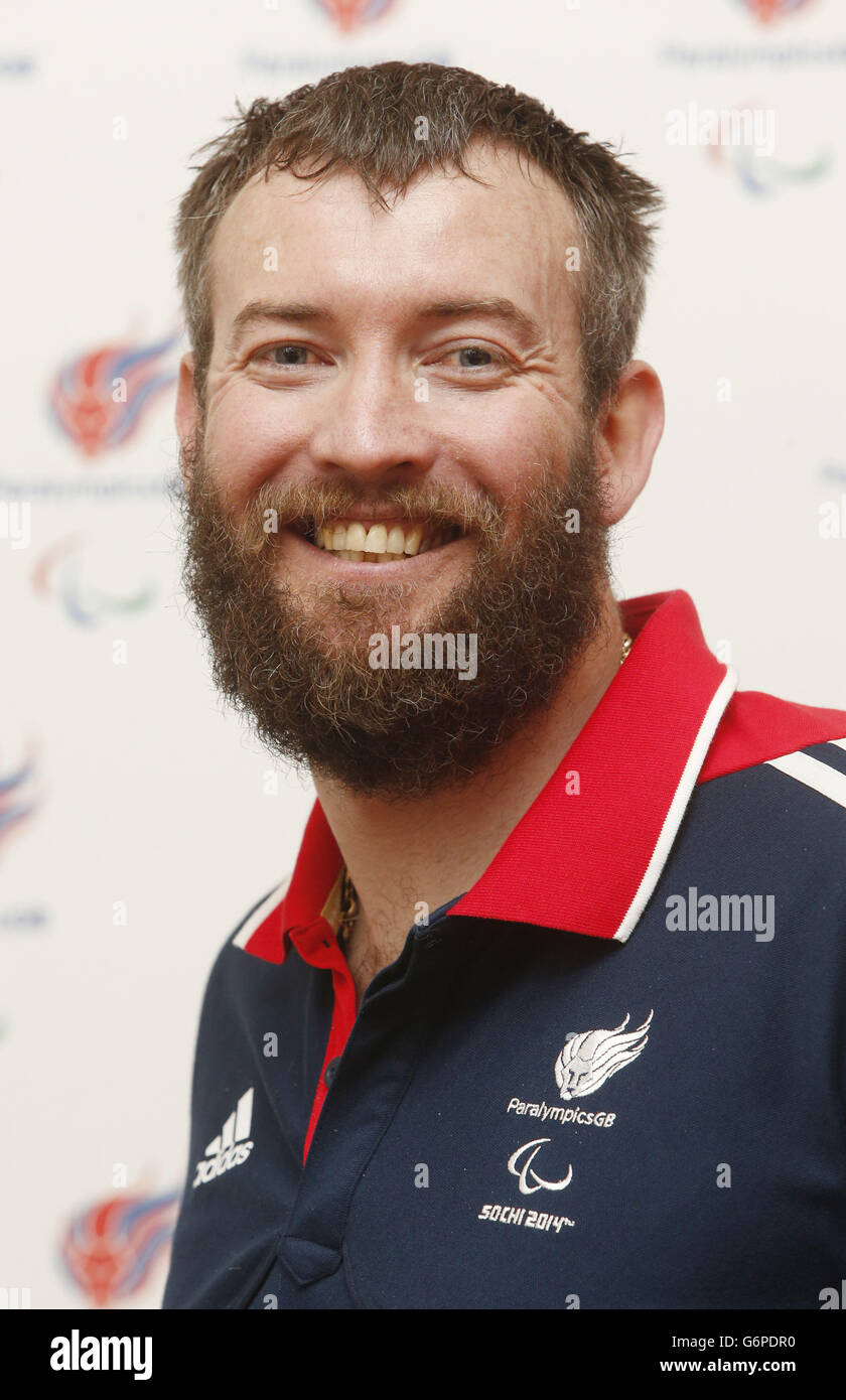 Mick Brennan, Alpine Skiing, during the Paralympic Team GB Launch for Sochi at the Radisson Blu Hotel, Glasgow. Stock Photo