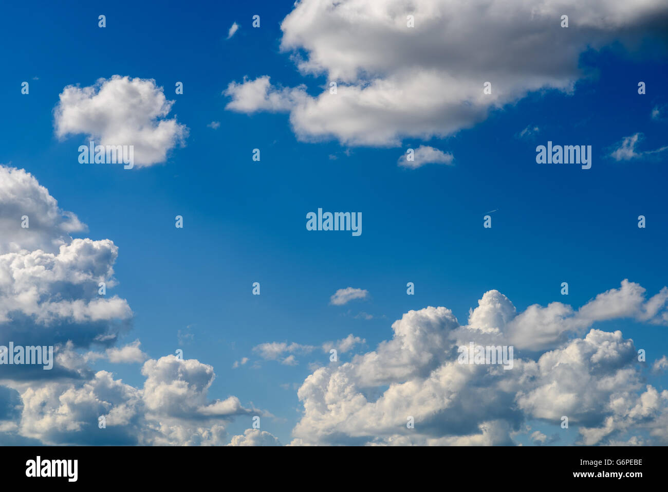 White Cumulus Clouds On Blue Sky Stock Photo - Alamy
