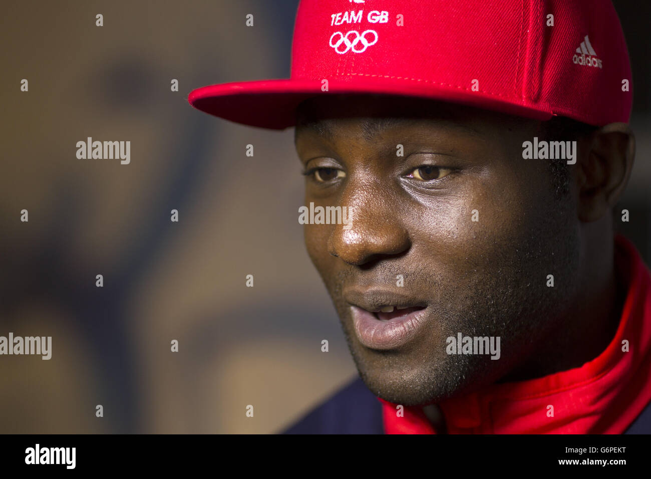 Great Britain's GB2 Bobsleigh driver Lamin Deen during the kitting out