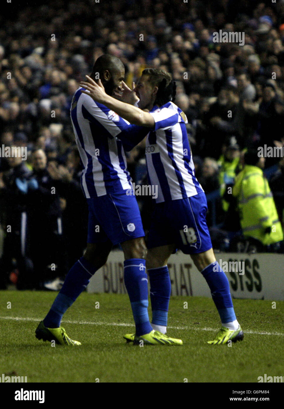 Soccer - FA Cup - Thrid Round - Replay - Sheffield Wednesday v Macclesfield Town- Hillsborough. Sheffield Wednesday's Scott Maguire (right) celebrate scoring his sides first goal of the game Stock Photo