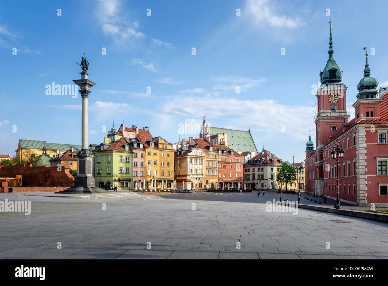 Old town Warsaw Castle Square  Plac Zamkowy Poland Stock Photo