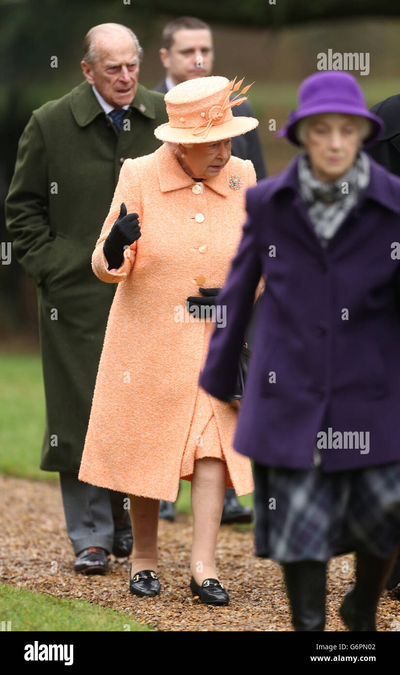 Royals attend Sandringham church Stock Photo Alamy