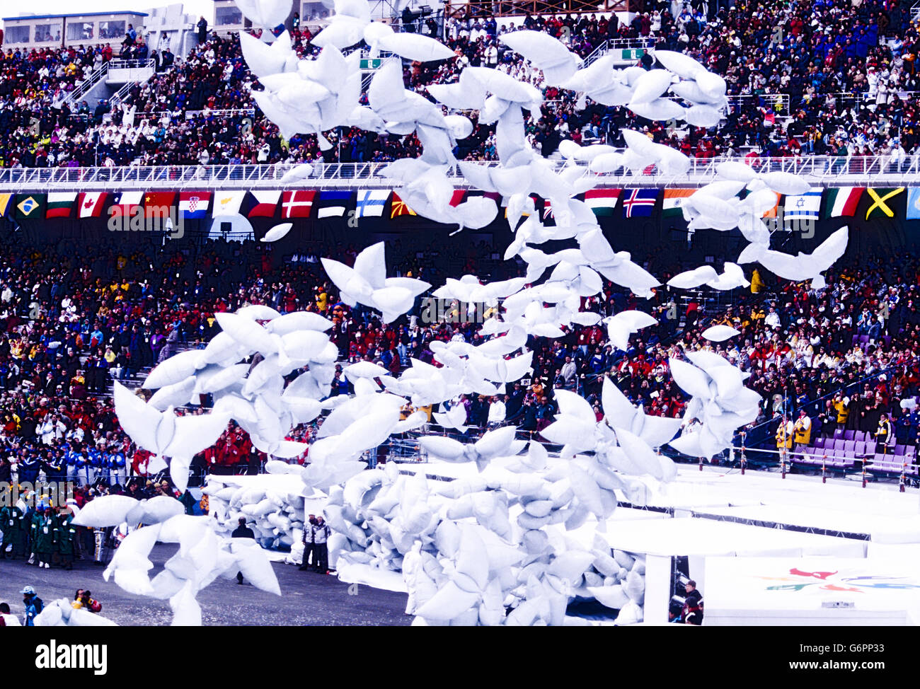 The Opening ceremonies at the 1998 Olympic Winter Games, Nagano, Japan Stock Photo