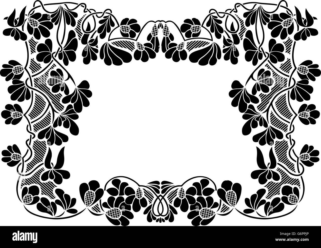 Floral frame isolated on white isolated on white Stock Vector Image ...