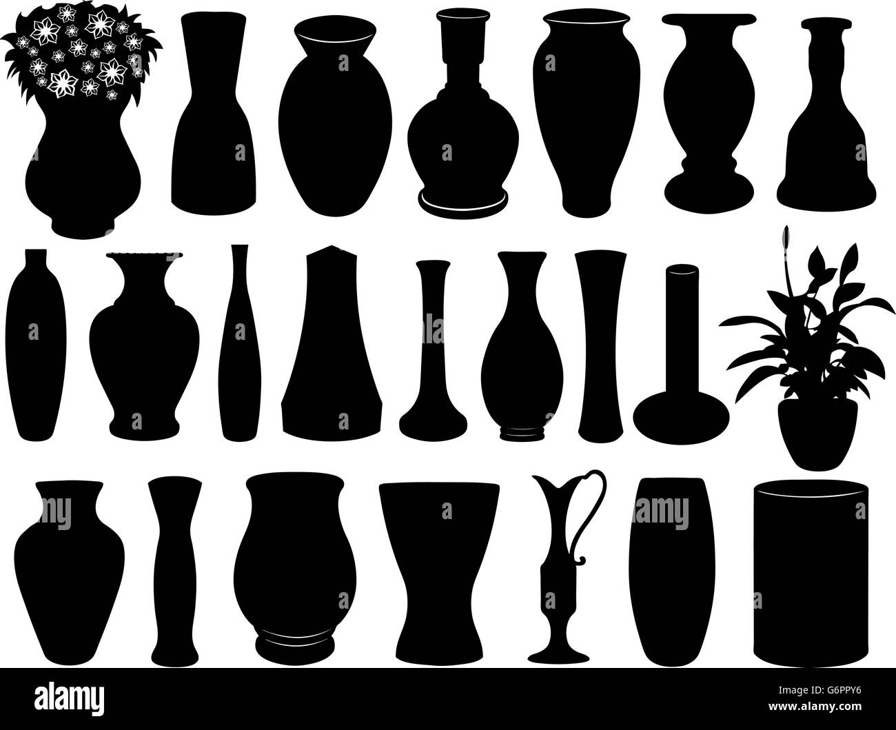 Vase set isolated on white Stock Vector Image & Art - Alamy