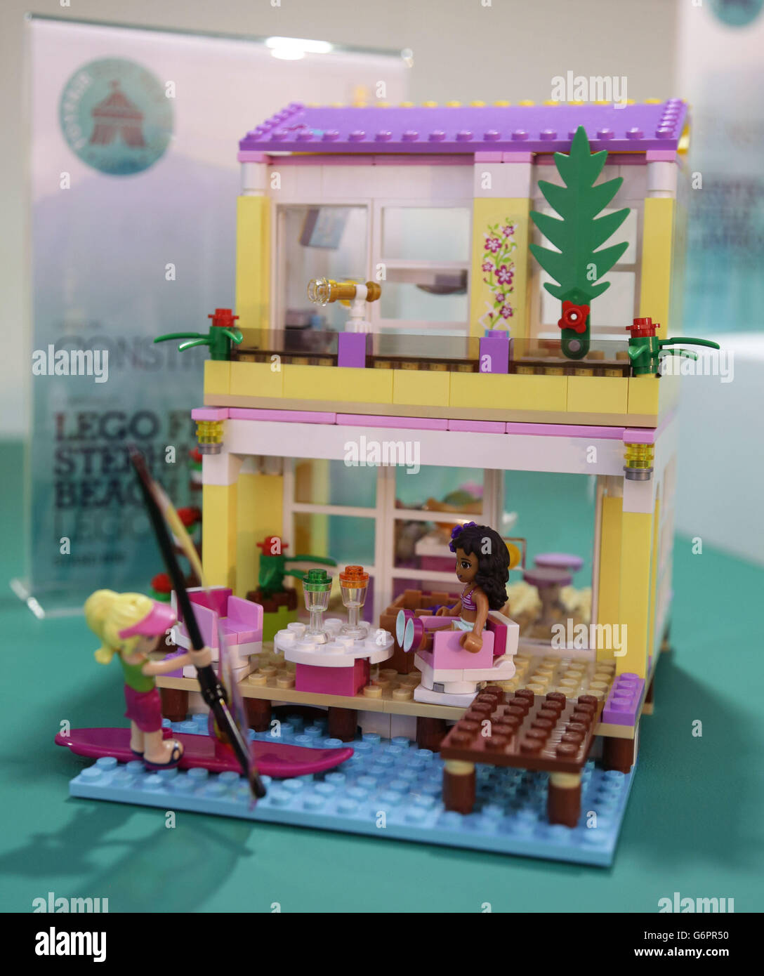 A Lego Friends Stephanie's Beach House set on display during the press day  for the annual Toy Fair - where more than 280 companies launch thousands of  brand new products to buyers