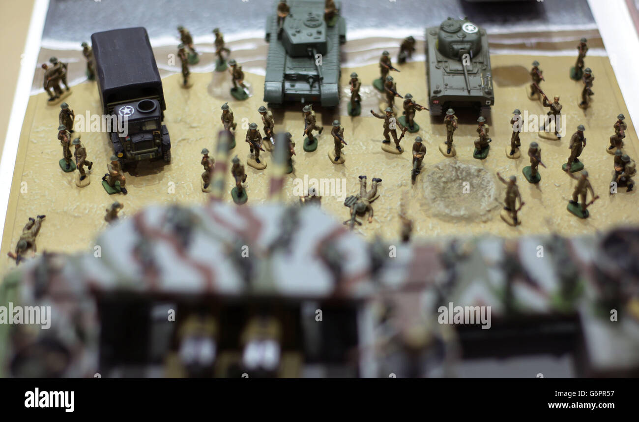 An Airfix WWII model kit on display at the Hornby Hobbies stand