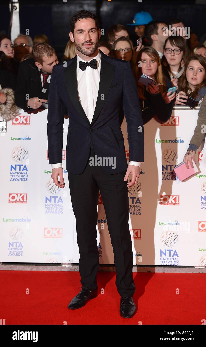 National Television Awards 2014 - Arrivals - London. Tom Ellis arriving for the 2014 National Television Awards at the O2 Arena, London. Stock Photo