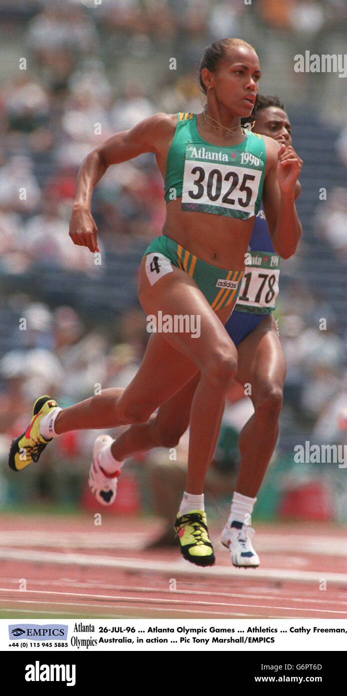 26 jul 96 atlanta olympic games athletics cathy freeman hires stock