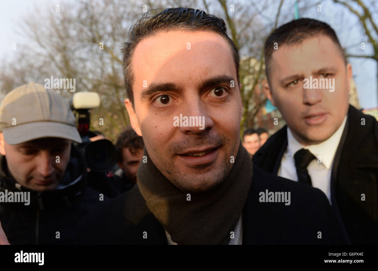 Gabor Vona, the leader of the far-right Hungarian Jobbik Party, addresses supporters at Speakers' Corner in London's Hyde Park. Stock Photo