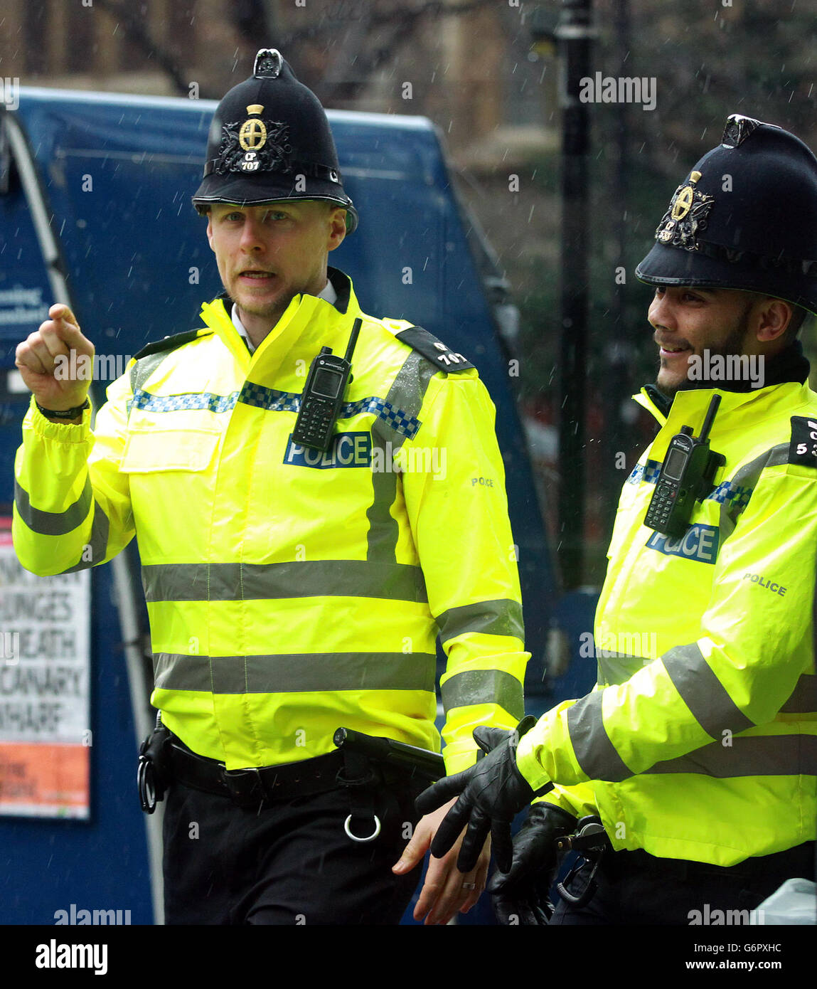City of London Police officers on patrol in Farringdon, London Stock