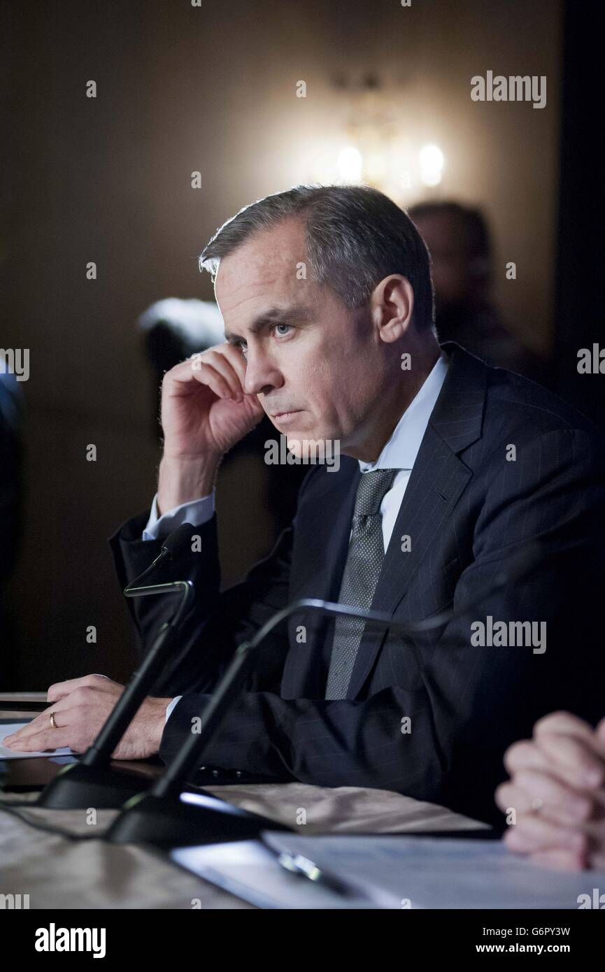 Bank of England governor Mark Carney gives a speech at the George Hotel in Edinburgh during a Scottish Council of Development and Industry event. Stock Photo
