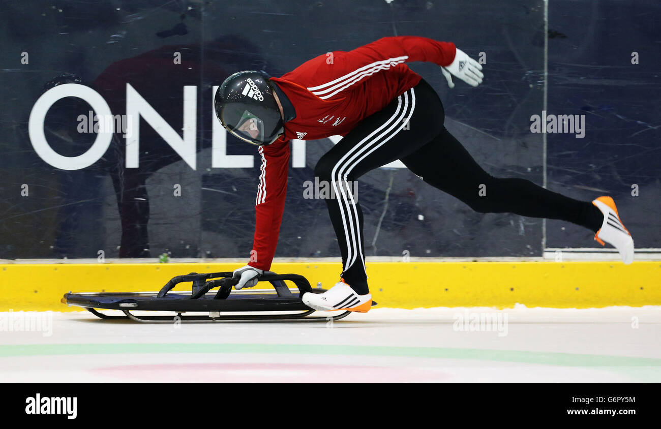 Winter Olympics Team GB Skeleton Media Day Ice Sheffield Stock Photo Alamy