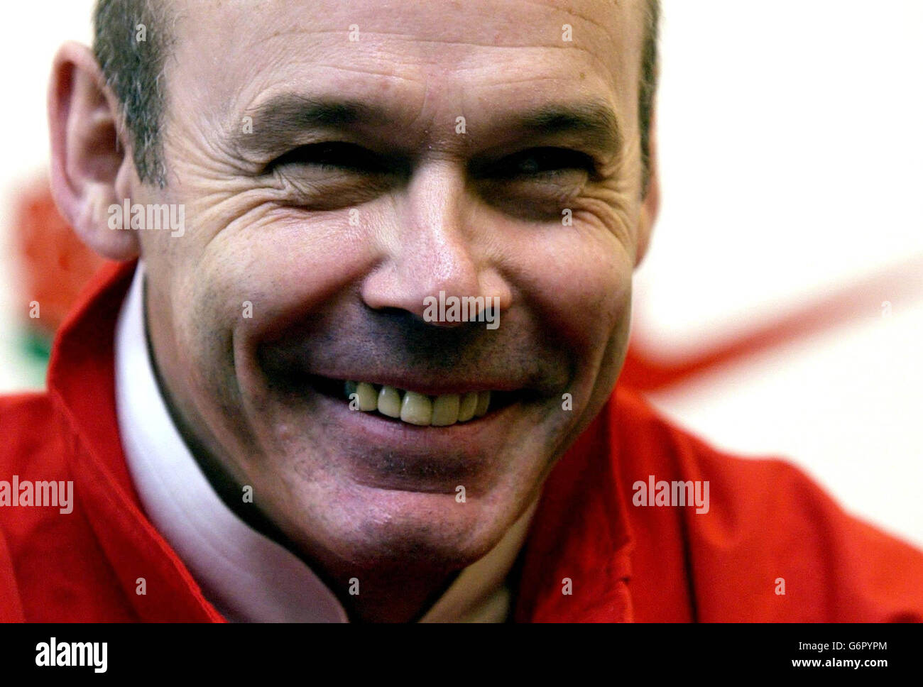 England coach Sir Clive Woodward during a press conference at the team's training camp in Penny Hill Park, Surrey. England will face Scotland on Saturday in their second RBS 6 Nations match. Stock Photo