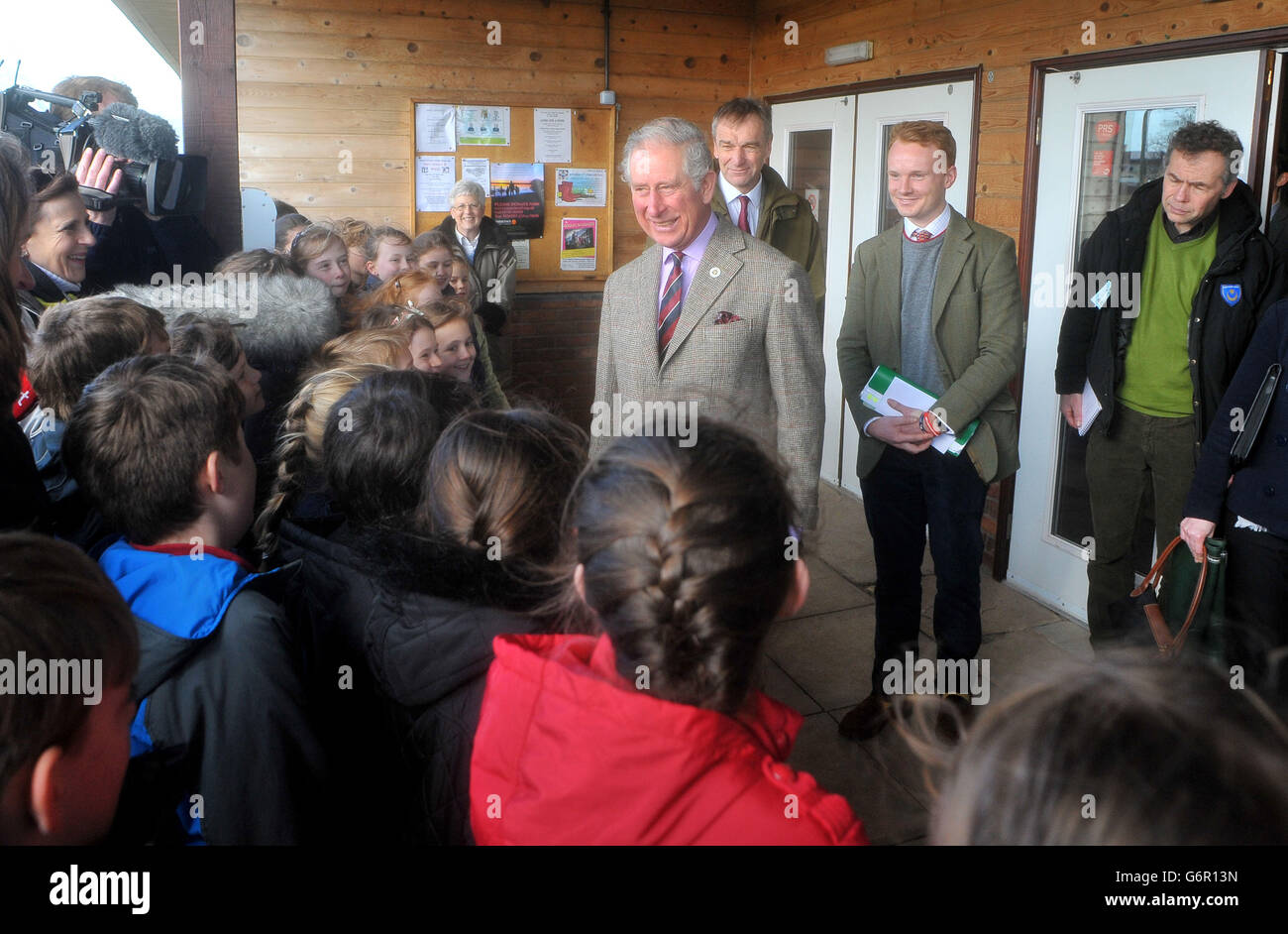 The Prince of Wales meets pupils from Stoke St Gregory Primary School