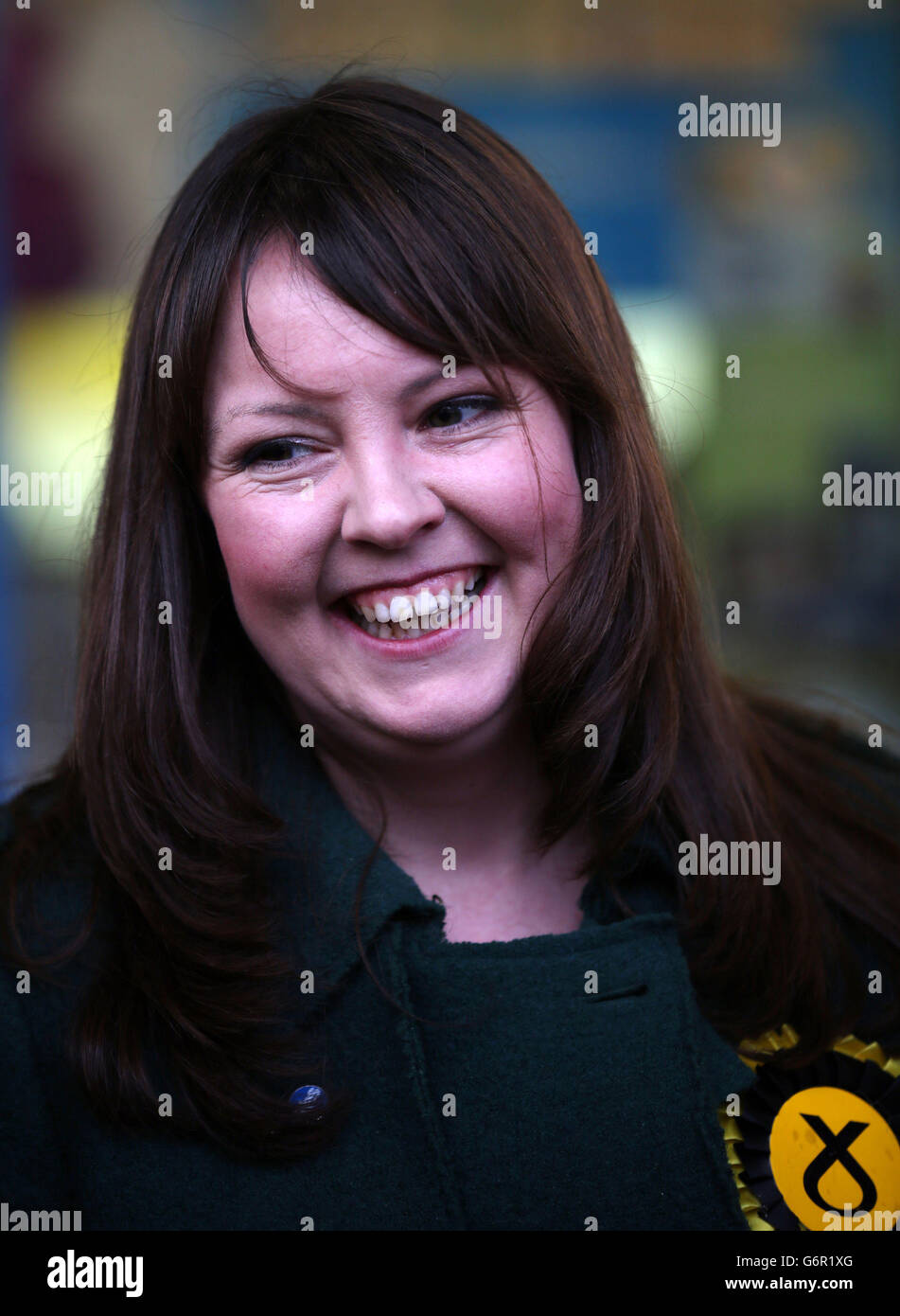 Cowdenbeath by-election candidate Natalie McGarry in Inverkeithing. Stock Photo