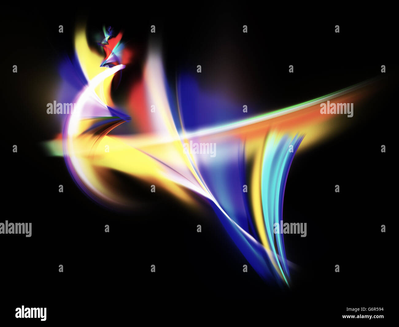 Abstract shapes and lights on black background Stock Photo - Alamy