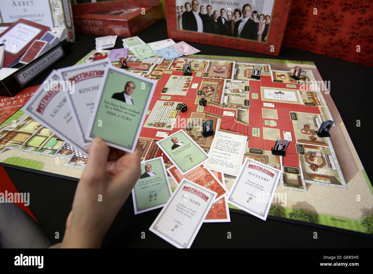 A Downton Abbey board game on display during the press day for the