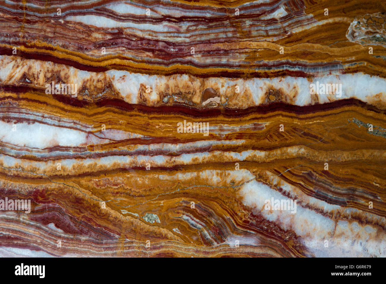 Travertine, Pakistan, a calcareous rock deposited in freshwater environments, sometimes mistakenly referred to as ' Rainbow onyx Stock Photo