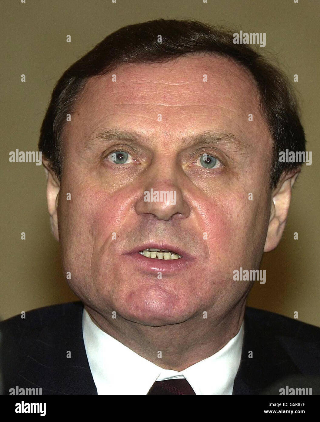 Russian presidential candidate Ivan Rybkin, 57, speaking at a press ...