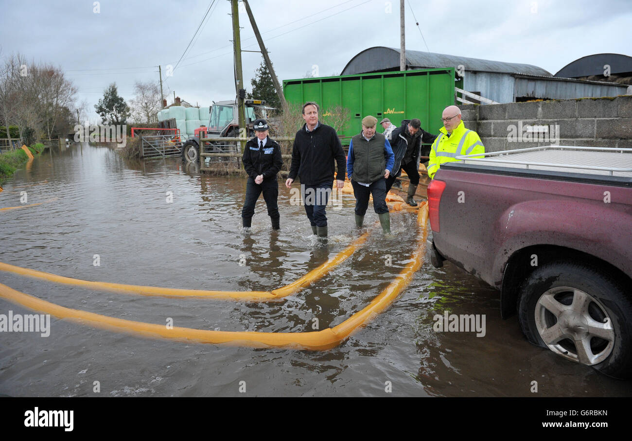 Cameron visits flood affected areas Stock Photo