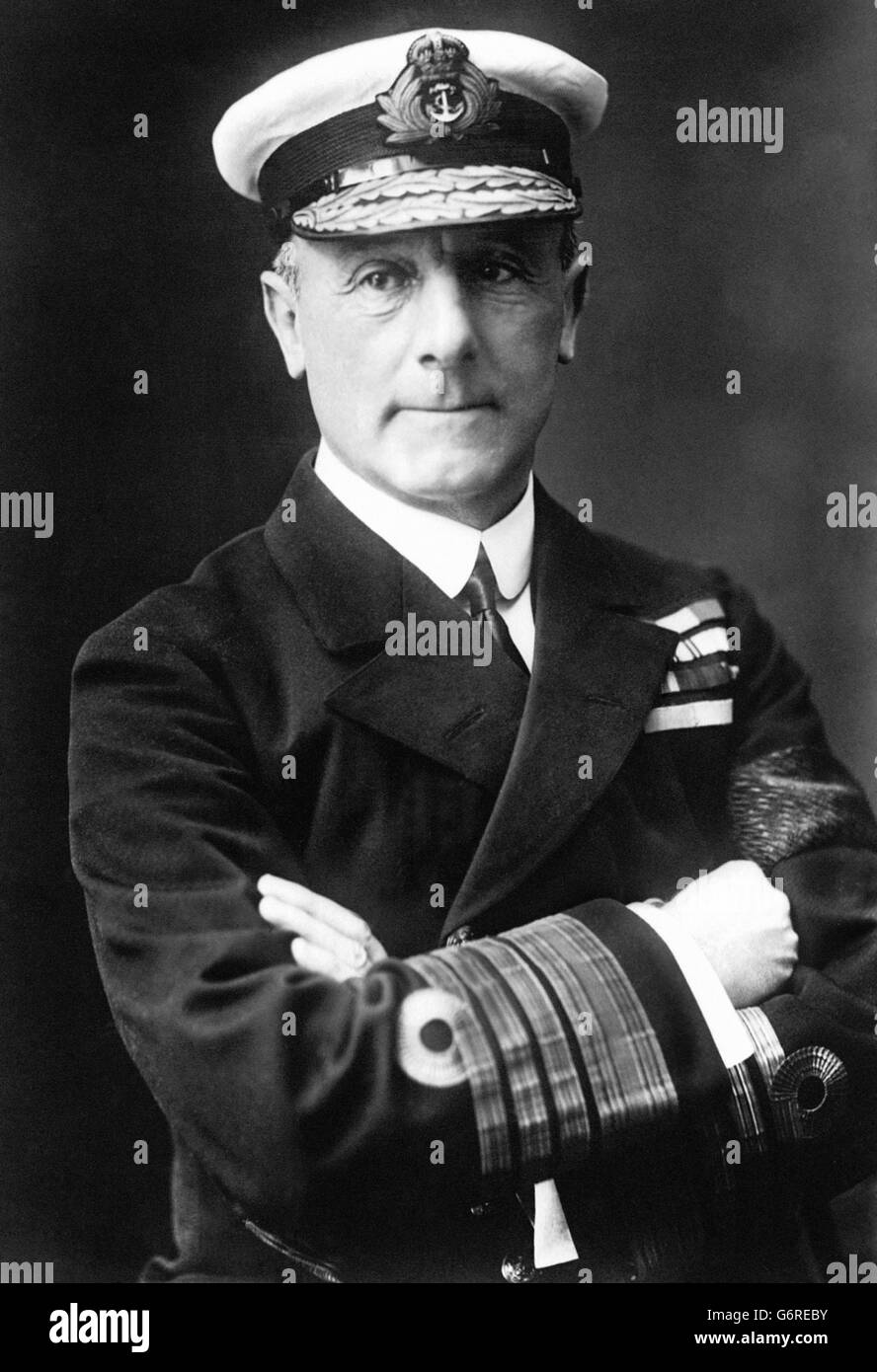 Admiral Sir John Jellicoe, now Lord Jellicoe, was appointed First Sea Lord in November 1916, and turned over command of the Grand Fleet to Admiral David Beatty. Stock Photo