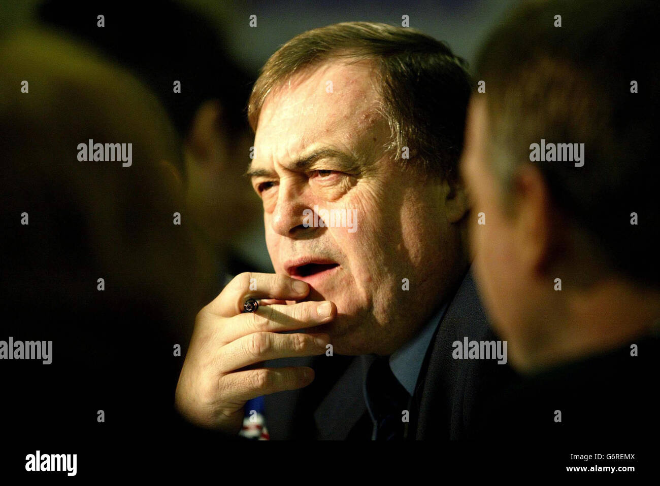 Deputy Prime Minister John Prescott talks to people at the Swan Hunter shipyard in Wallsend, Tyneside, as part of Labour's Big Conversation project. Mr Prescott was set to take part in two of the events in the area - at the shipyard and at the Civic Centre in Gateshead - meeting members of the public, with the central theme of skills and the economy. Stock Photo
