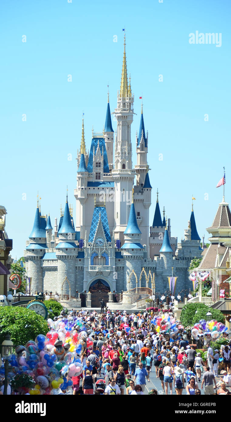 Cinderella castle at Magic Kingdom Disney World Orlando, Florida Stock Photo