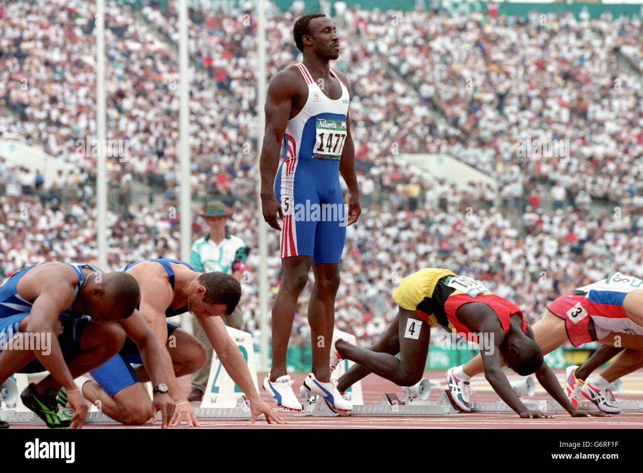 Atlanta Olympic Games -  Athletics  Men's 100m Heats Stock Photo