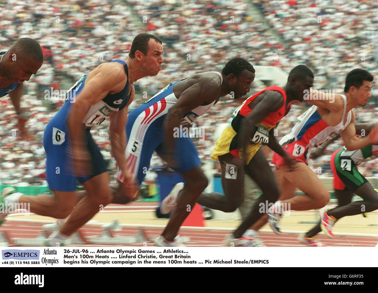 Atlanta Olympic Games ... Athletics.  Men's 100m Heats Stock Photo
