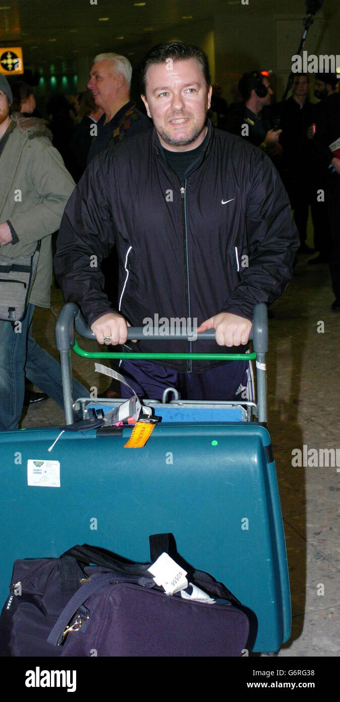 Ricky Gervias Ricky Gervias arrives at Heathrow Stock Photo - Alamy