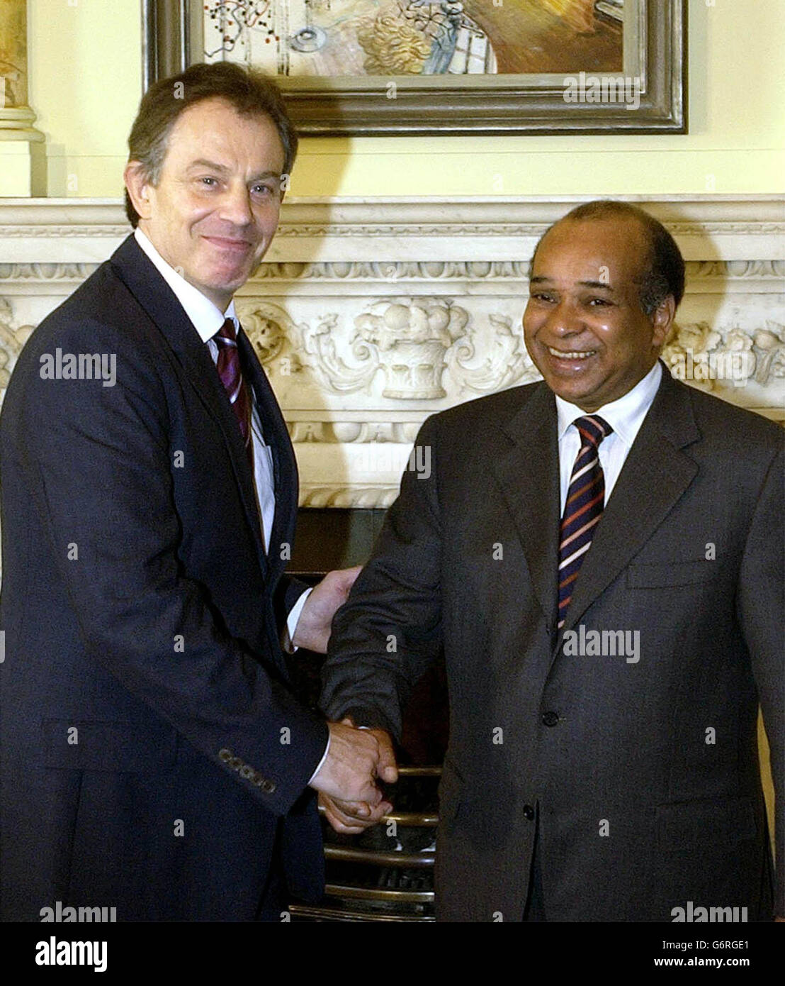 Tony Blair meets Abdul Rahman Mohammed Shalgam Stock Photo