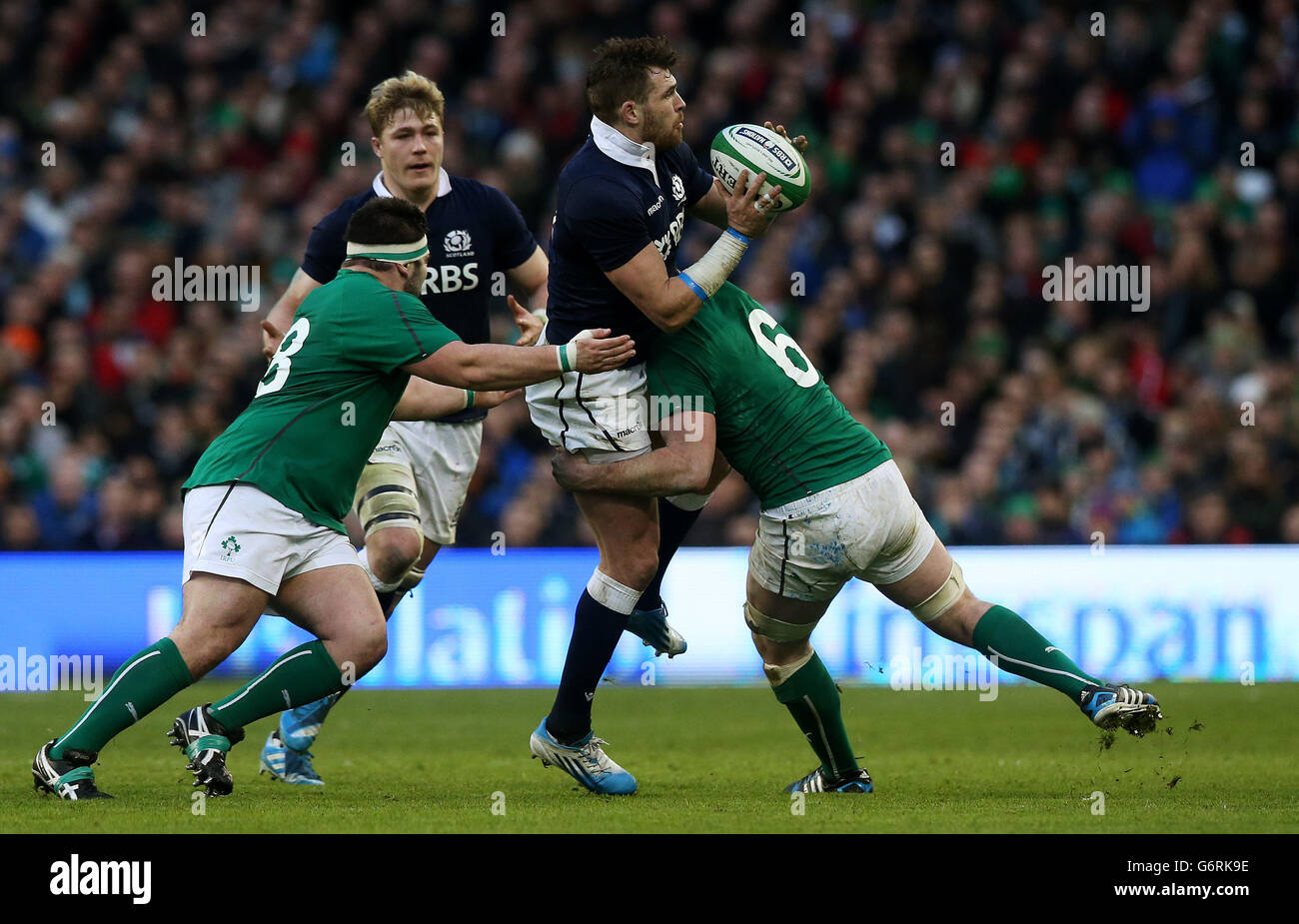 Rugby Union - RBS 6 Nations - Ireland v Scotland - Aviva Stadium Stock Photo