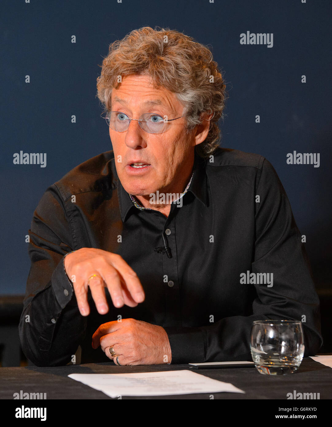 Roger Daltry of The Who at a press conference at the Groucho Club, in Soho, central London, to announce the line up for the Teenage Cancer Trust concerts 2014. Stock Photo