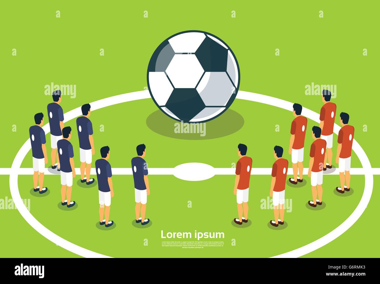 Football Team Players On Field Start Championship Stock Vector Image