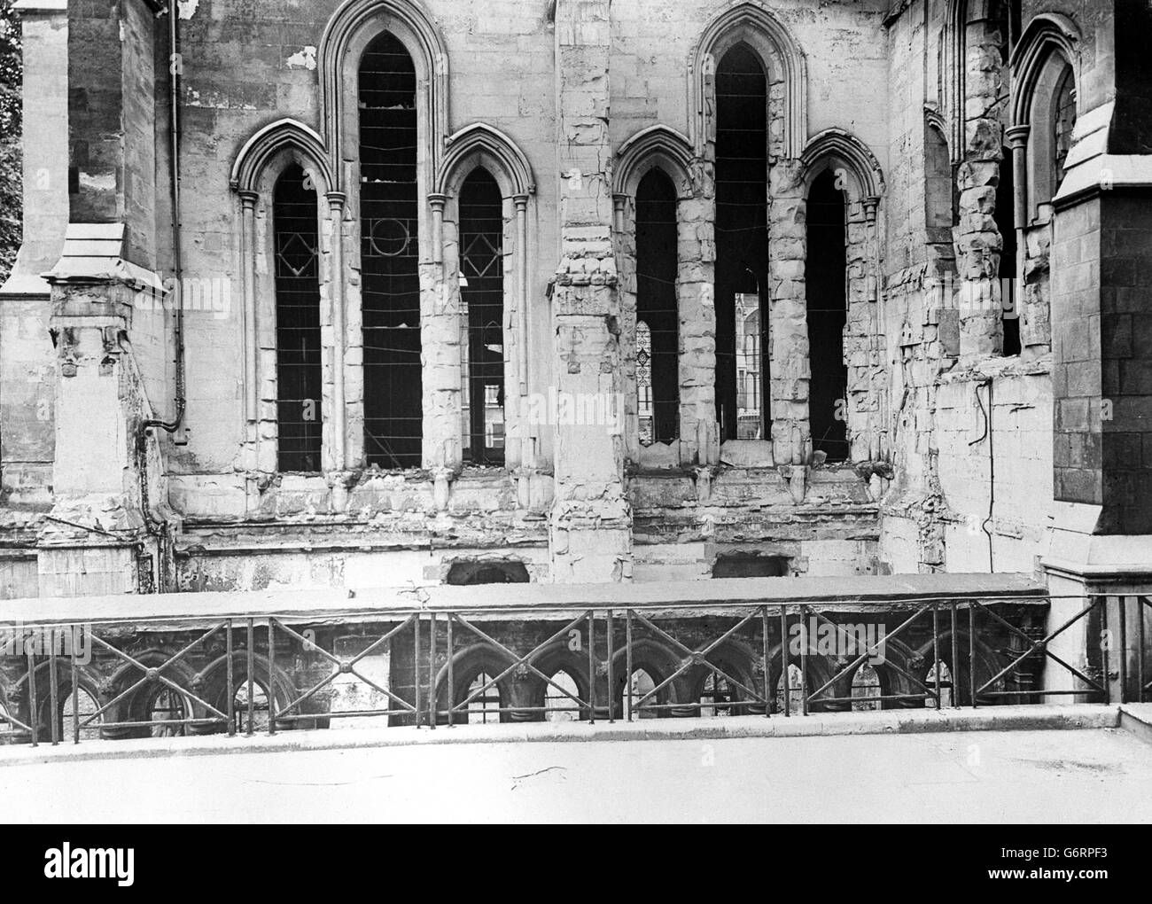 World War Two - The Blitz - Temple Church - London - 1941 Stock Photo