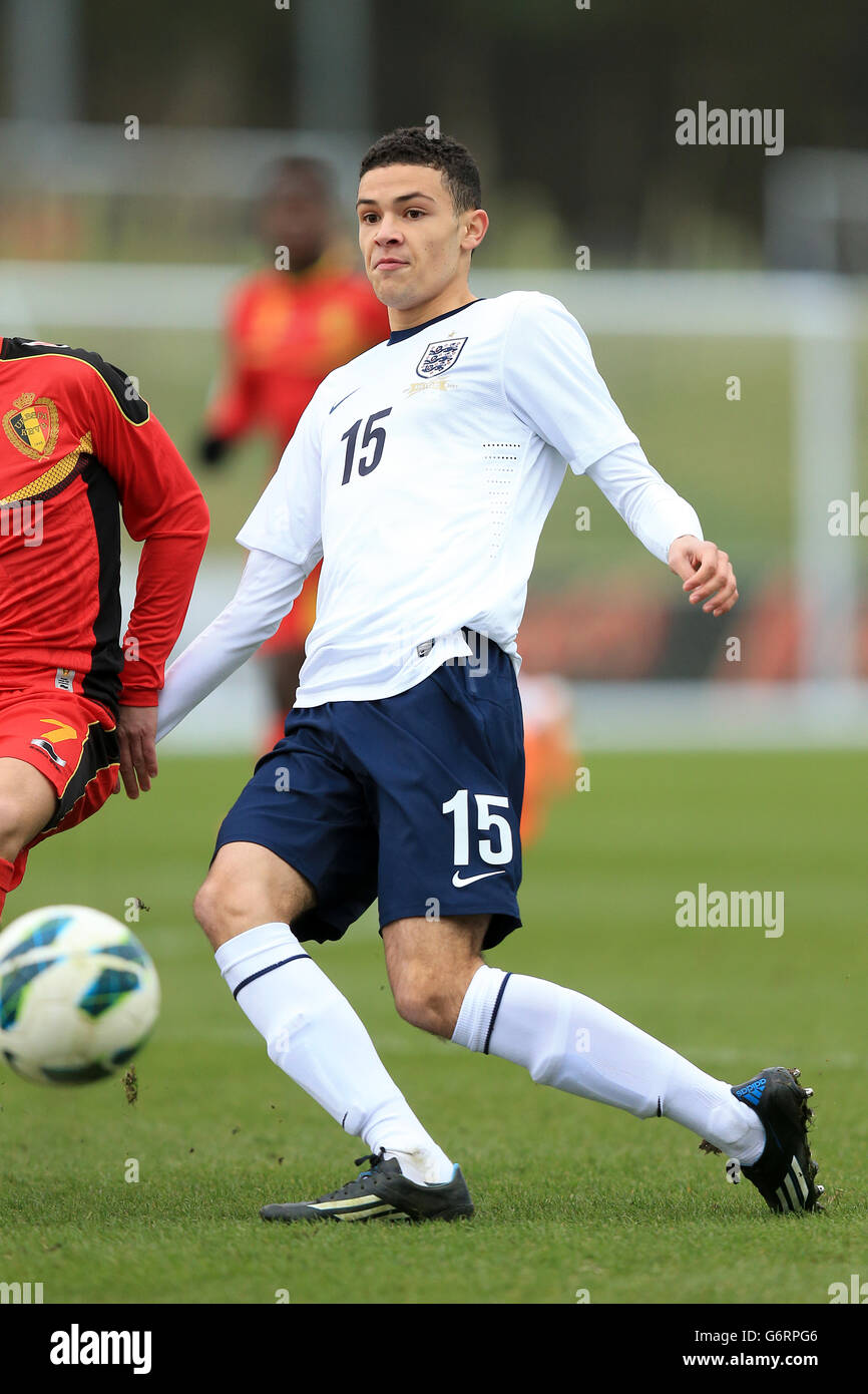 Soccer - Under 17 International Friendly - England v Belgium - St George's Park. Isaac Christie Davies, England Stock Photo