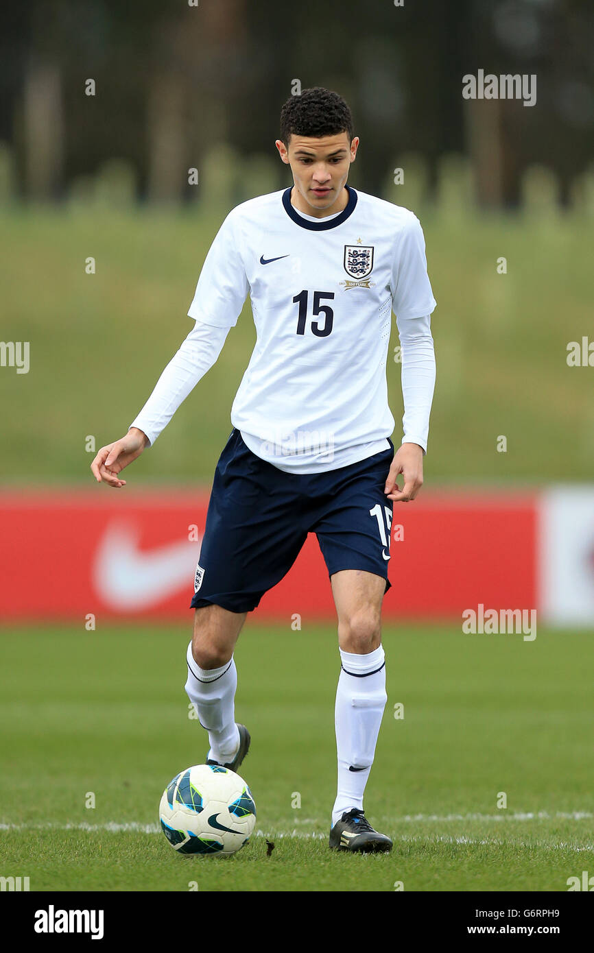 Soccer - Under 17 International Friendly - England v Belgium - St George's Park. Isaac Christie Davies, England Stock Photo