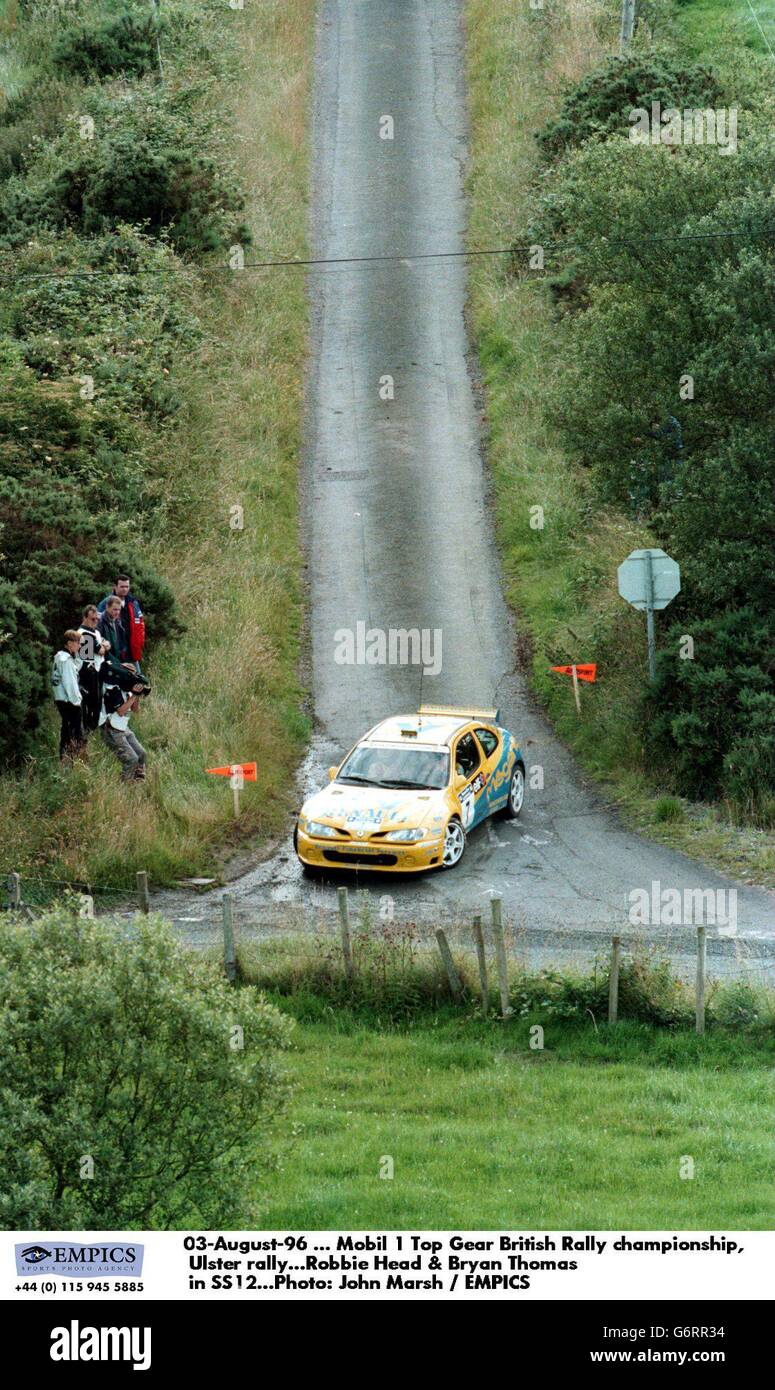 03-August-96, Mobil 1 Top Gear British Rally championship, Ulster rally. Robbie Head & Bryan Thomas in SS12 Stock Photo