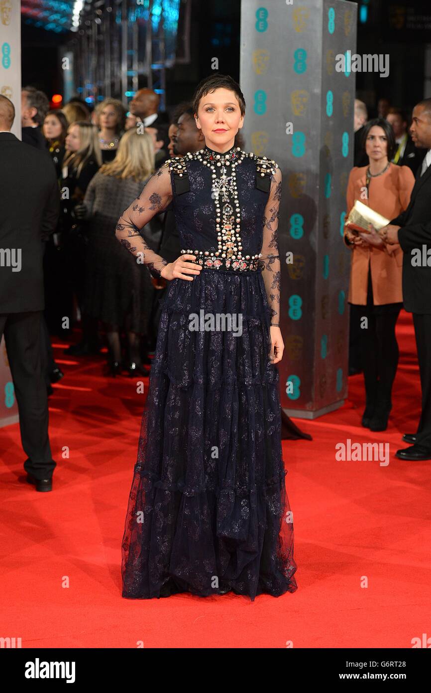 Maggie Gyllenhaal arriving at The EE British Academy Film Awards 2014, at the Royal Opera House, Bow Street, London. Stock Photo