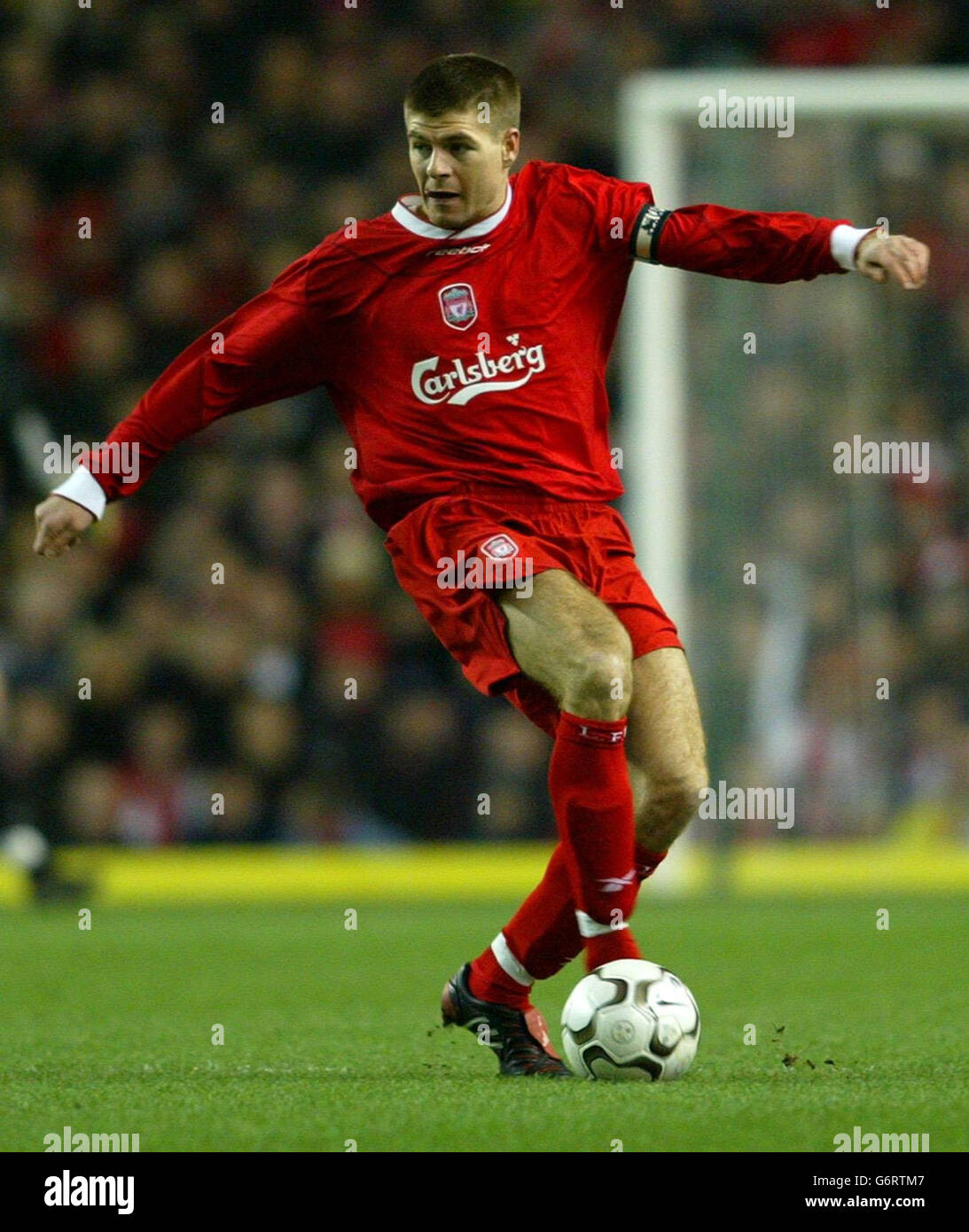 Liverpool s Steven Gerrard in action against Marseille during the