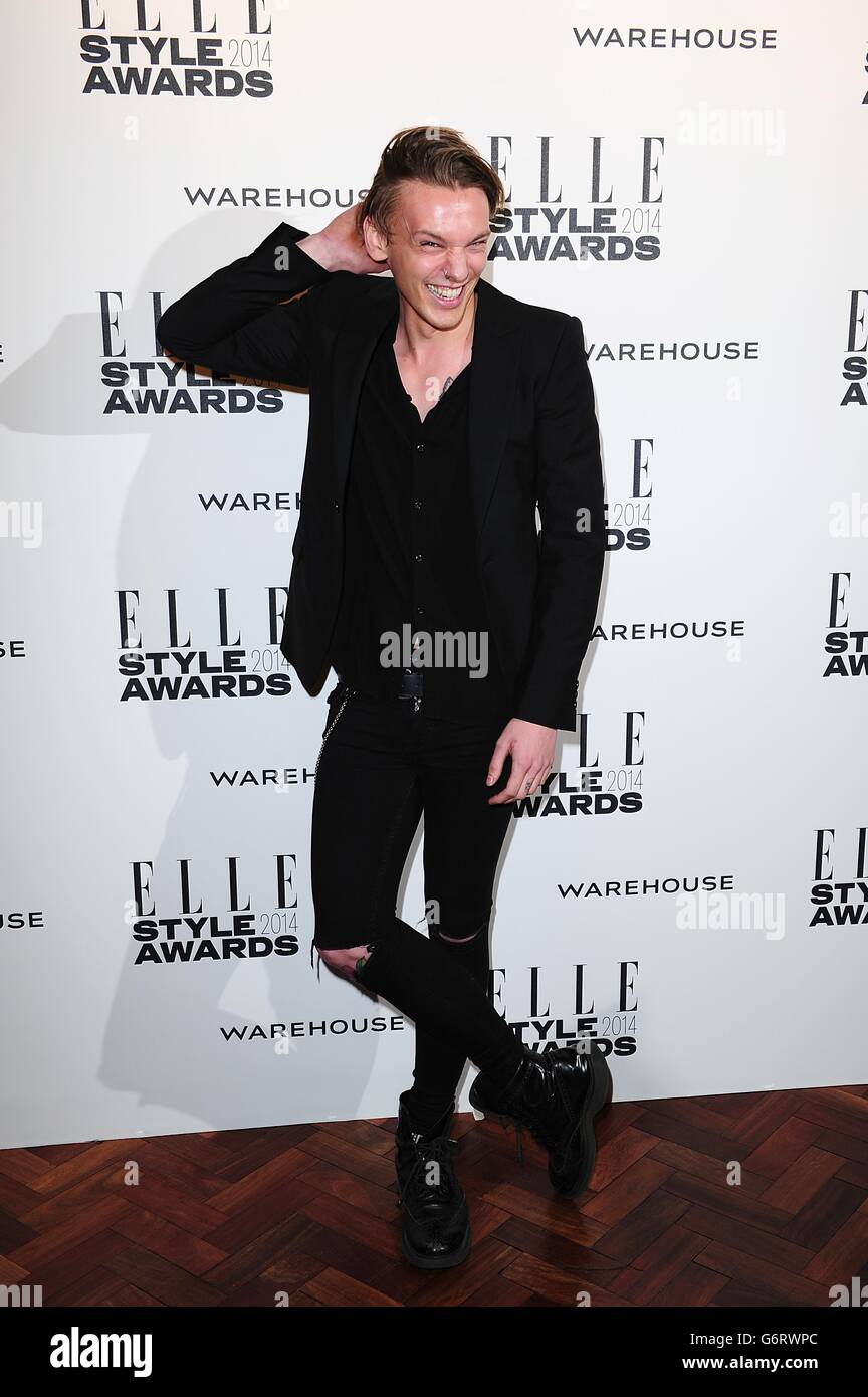 Jamie campbell bower 2014 elle style awards one embankment hi-res stock ...