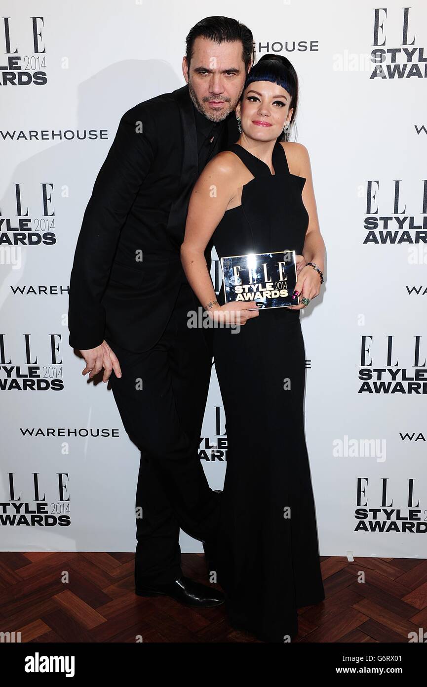 Roland Mouret and Lily Allen with the award for UK Female Recording
