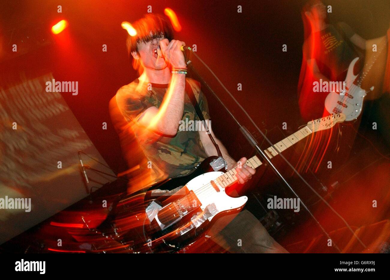 Miss Black America's lead singer Seymour Glass performs during the Love Music Hate Racism: ANL & Searchlight Benefit - concert at The Astoria in central London. Stock Photo