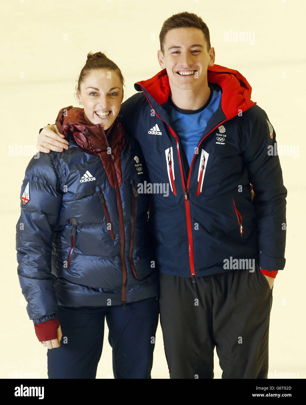 Winter Olympics - Team GB Figure Skating Photocall - Dundee Ice Arena. Team's GB Jenna McCorkell and Matthew Parr during a photocall at the Dundee Ice Arena, Dundee. Stock Photo